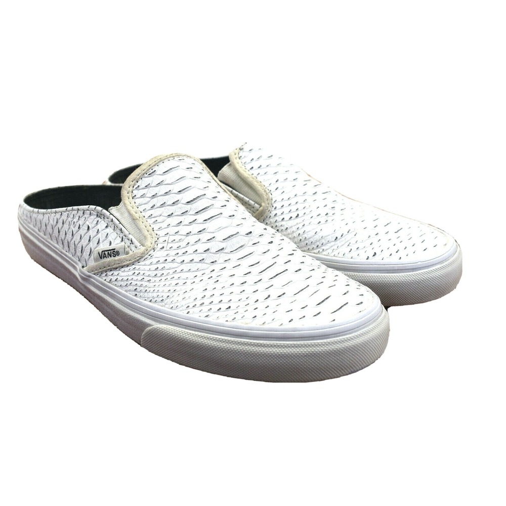 Vans White Faux Snakeskin Slide Mule Size 7.5 Men's , 9 Women's Rare 721278